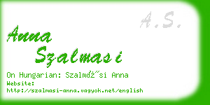 anna szalmasi business card